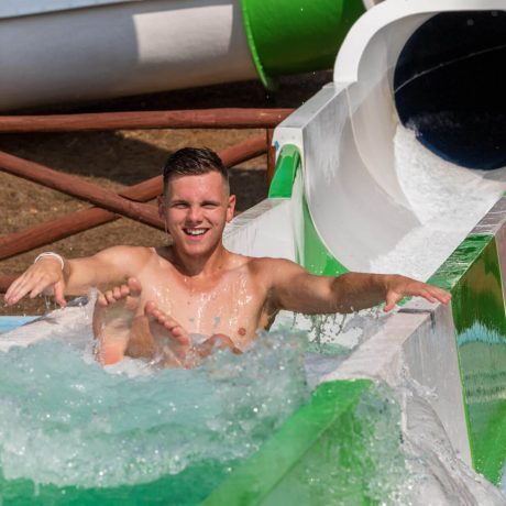 Person on a waterslide