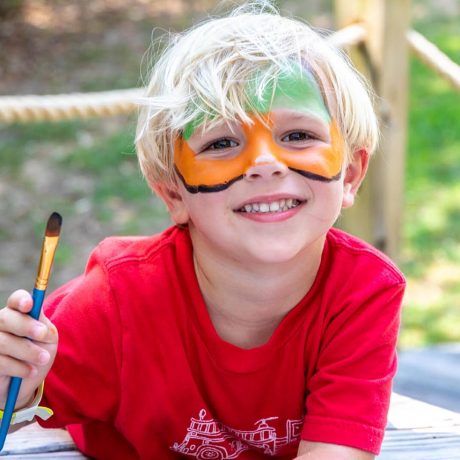 child with face paint