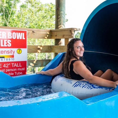 girl on waterslide