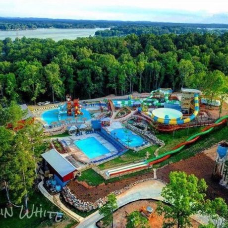 aerial view of Pirates Bay Waterpark