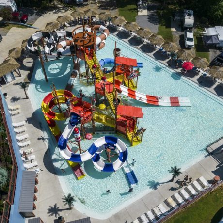 Best waterpark and waterslides - Pirates Bay Waterpark in Leesburg AL (Northern Alabama), a sprawling aquatic playground located on a hilltop overlooking Weiss Lake. There’s fun for everyone with tube slides, body slides, multiple pools, waterfalls, splash playground, food, drinks, parties, and so much more!