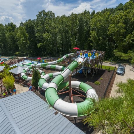 Pirates Bay Waterpark in Leesburg AL (Northern Alabama), a sprawling aquatic playground located on a hilltop overlooking Weiss Lake. There’s fun for everyone with tube slides, body slides, multiple pools, waterfalls, splash playground, food, drinks, parties, and so much more!